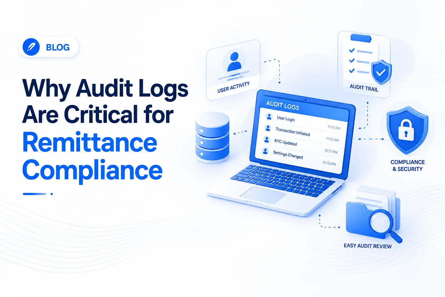 Audit logs for remittance compliance