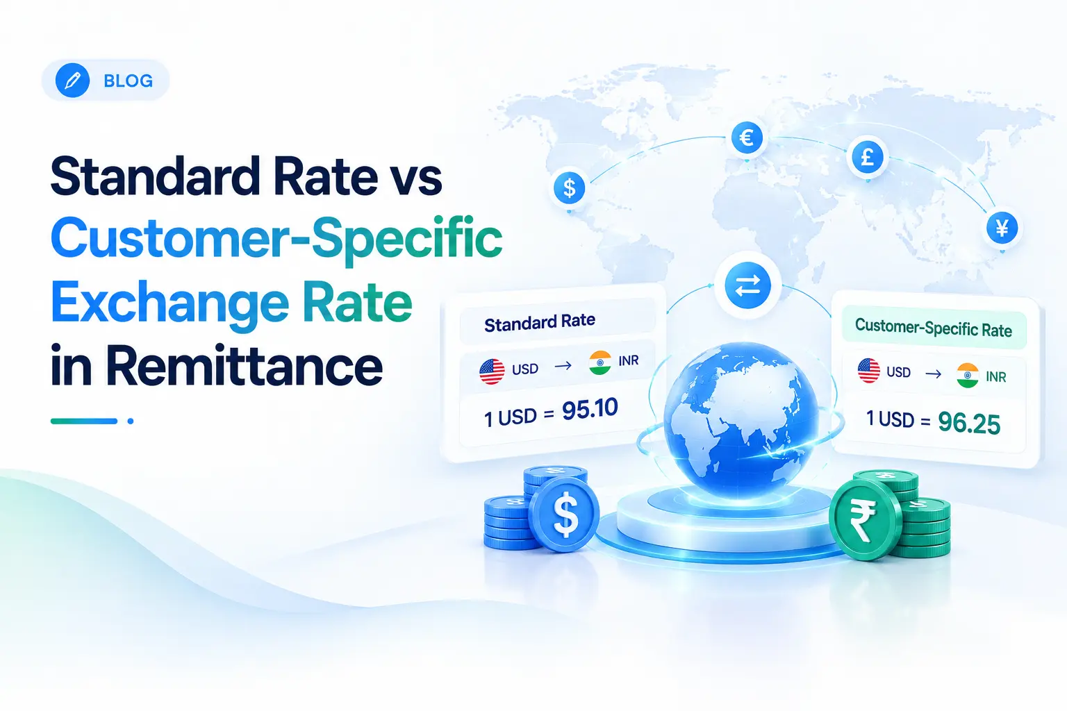 Standard and customer-specific exchange rates in remittance