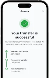 Success Delivered screen